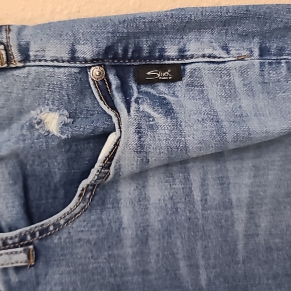 Silver Jeans Beau Boyfriend Curvy Mid Rise Ripped Jean sz 33 x 28 - Picture 12 of 15